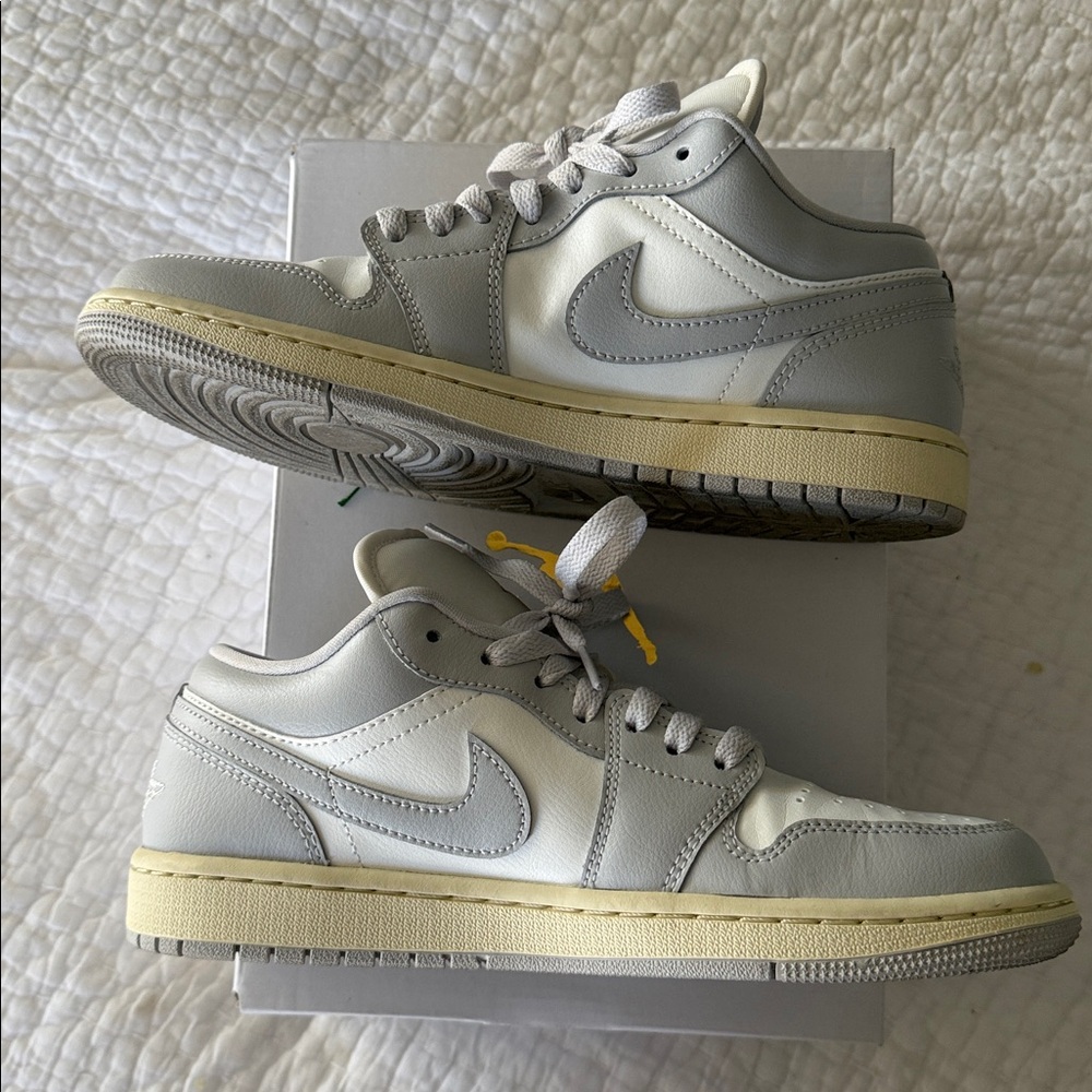 Nike Air Jordan 1 Low Sneakers - Neutral Grey & Coconut Milk - Picture 5 of 13